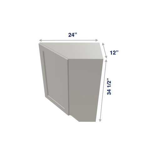 Misty-Grey Assembled Base Cabinet Transition End 1 Door 12" Wide