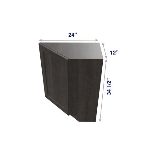 Smoky-Grey Assembled Base Cabinet Transition End 1 Door 12" Wide