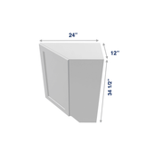 Luxor-White Assembled Base Cabinet Transition End 1 Door 12" Wide