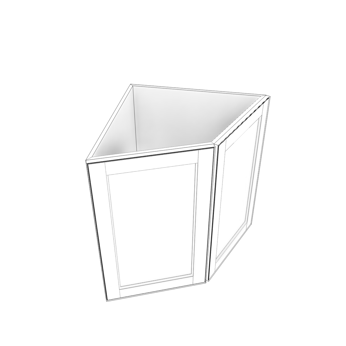 Smoky-Grey Assembled Base Cabinet Transition End 2 Door 24" Wide