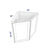 Smoky-Grey Assembled Base Cabinet Transition End 2 Door 24" Wide