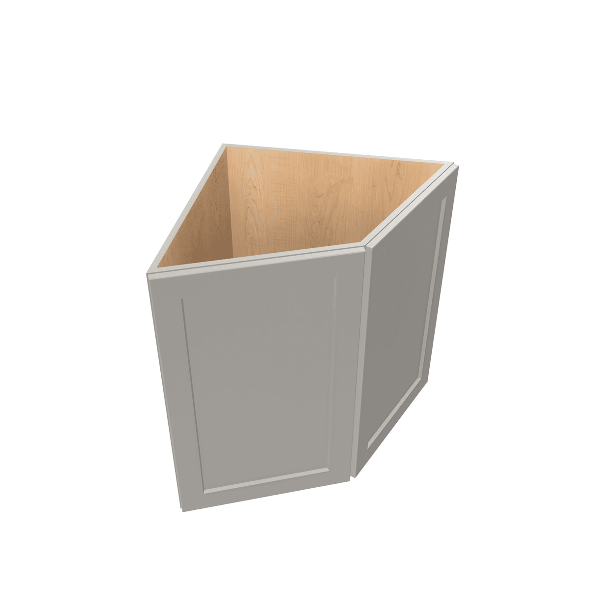 Misty-Grey Assembled Base Cabinet Transition End 2 Door 24" Wide
