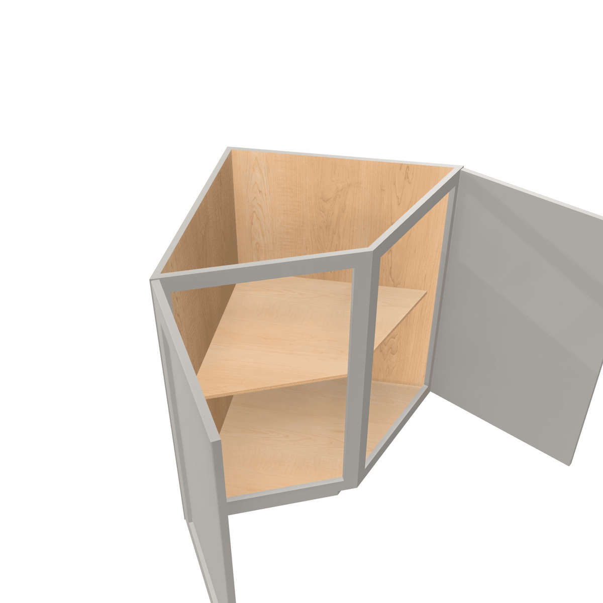 Misty-Grey Assembled Base Cabinet Transition End 2 Door 24" Wide
