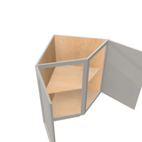 Misty-Grey Assembled Base Cabinet Transition End 2 Door 24" Wide