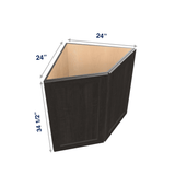 Smoky-Grey Assembled Base Cabinet Transition End 2 Door 24" Wide