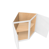 Luxor-White Assembled Base Cabinet Transition End 2 Door 24" Wide