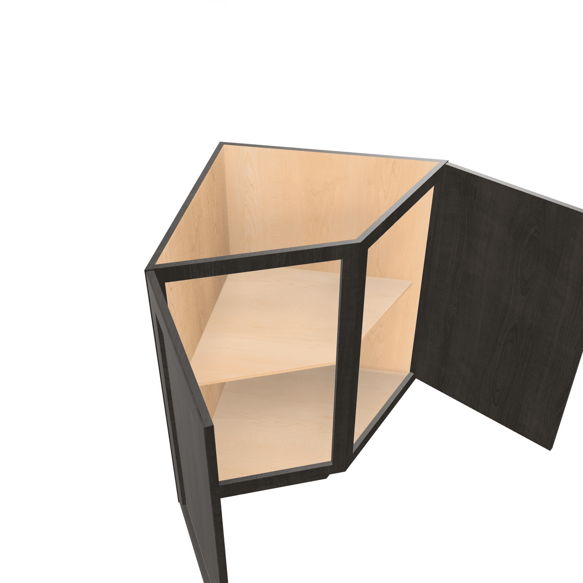Smoky-Grey Assembled Base Cabinet Transition End 2 Door 24" Wide