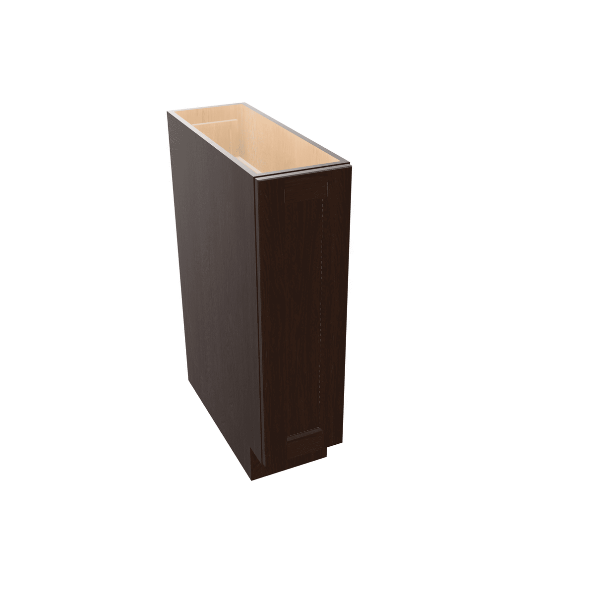 Espresso Assembled Base Cabinet 1 Door Full-Height 9" Wide (Tray Base)