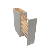 Misty-Grey Assembled Base Cabinet 1 Door Full-Height 9" Wide (Tray Base)