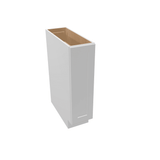 Luxor-White Assembled Base Cabinet 1 Door Full-Height 9" Wide (Tray Base)