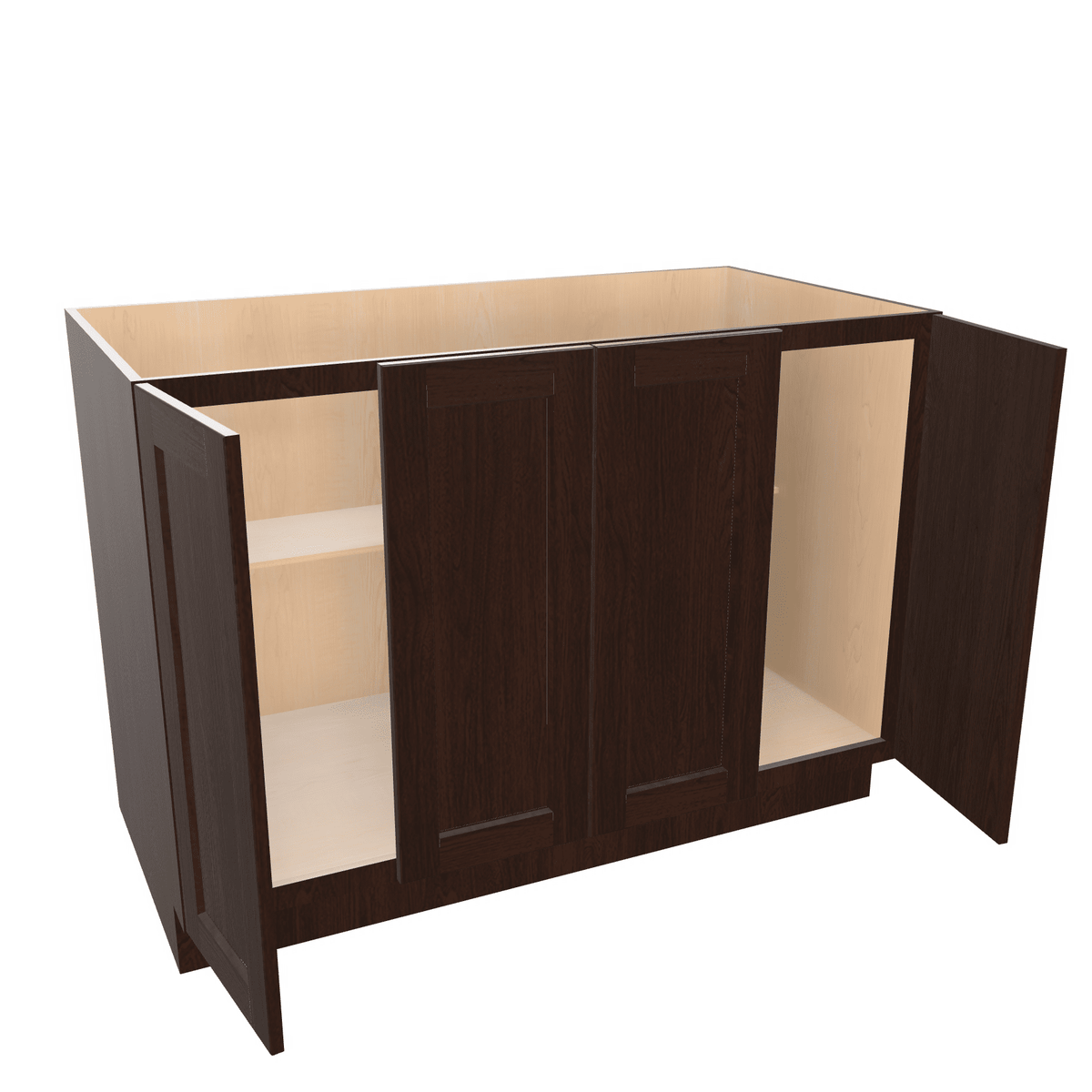 Espresso Assembled Base Cabinet 4 Door Full-Height 48" Wide