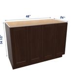Espresso Assembled Base Cabinet 4 Door Full-Height 48" Wide