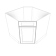 Smoky-Grey Assembled Base Cabinet Sink Corner Diagonal 36" Wide