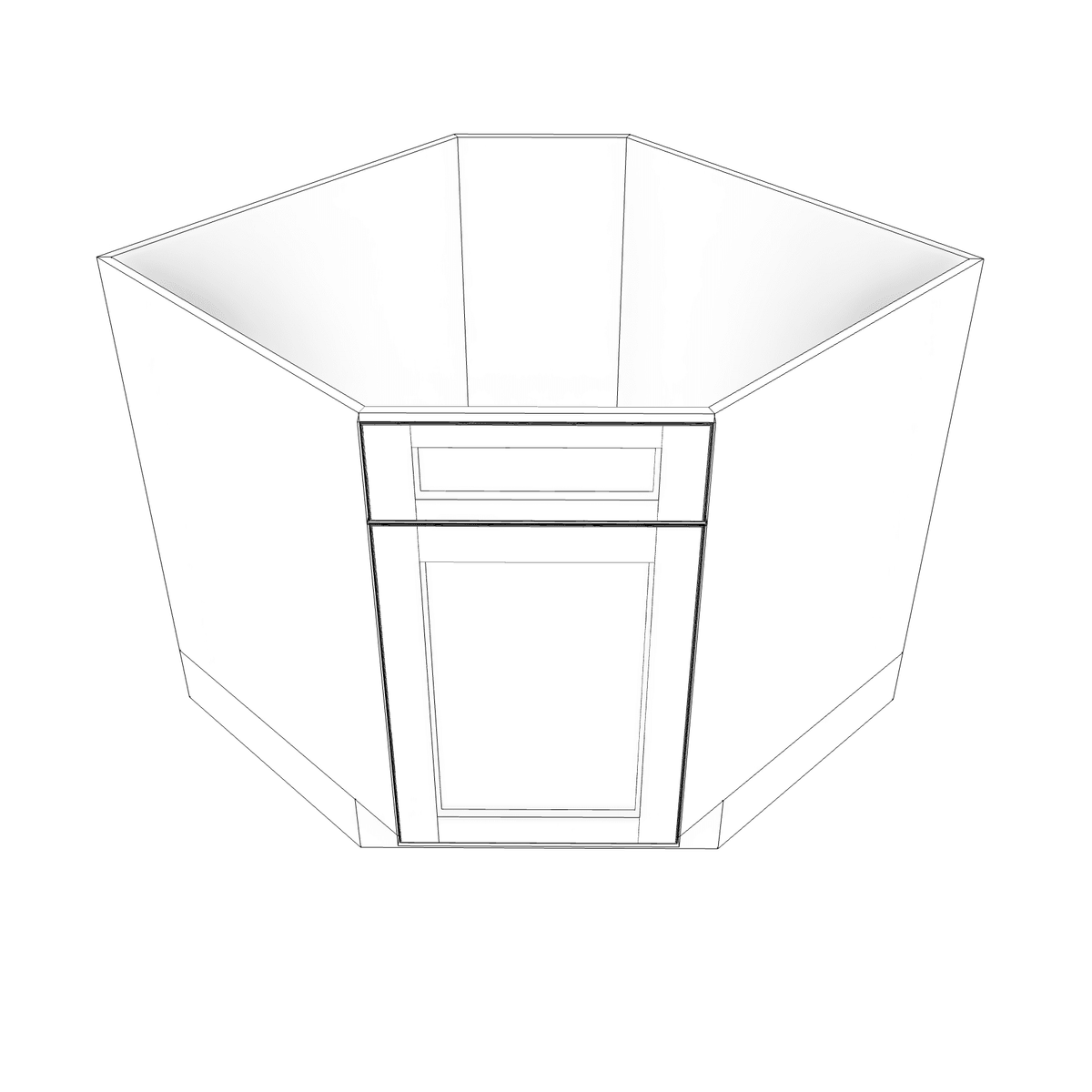 Smoky-Grey Assembled Base Cabinet Sink Corner Diagonal 36" Wide