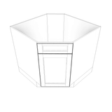 Smoky-Grey Assembled Base Cabinet Sink Corner Diagonal 36" Wide