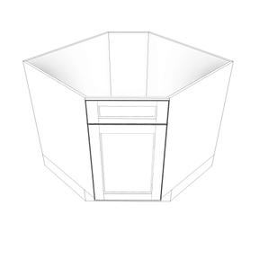 Smoky-Grey Assembled Base Cabinet Sink Corner Diagonal 36" Wide