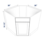 Smoky-Grey Assembled Base Cabinet Sink Corner Diagonal 36" Wide