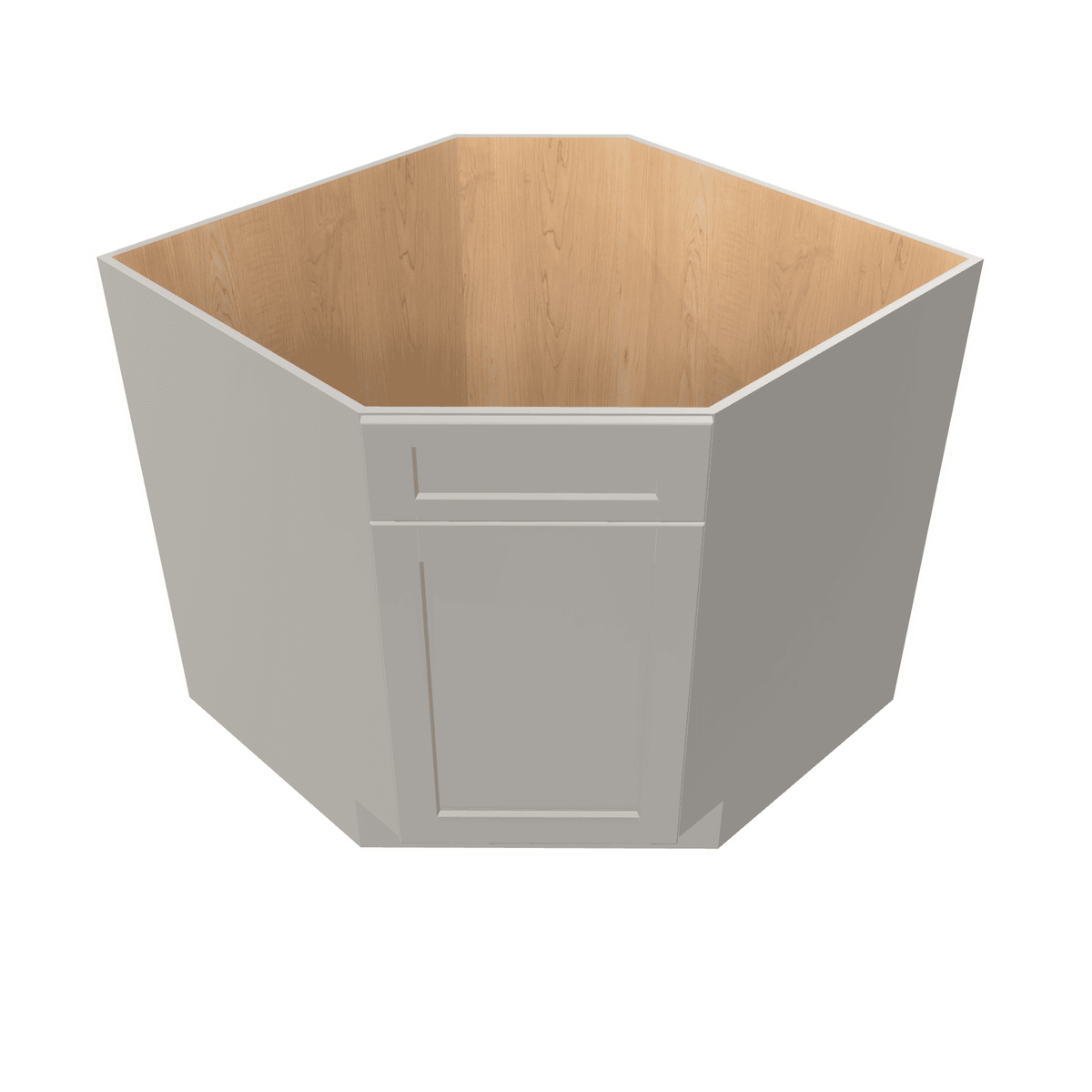 Misty-Grey Assembled Base Cabinet Sink Corner Diagonal 36" Wide FRAME