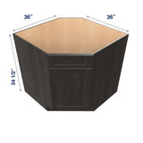 Smoky-Grey Assembled Base Cabinet Sink Corner Diagonal 36" Wide