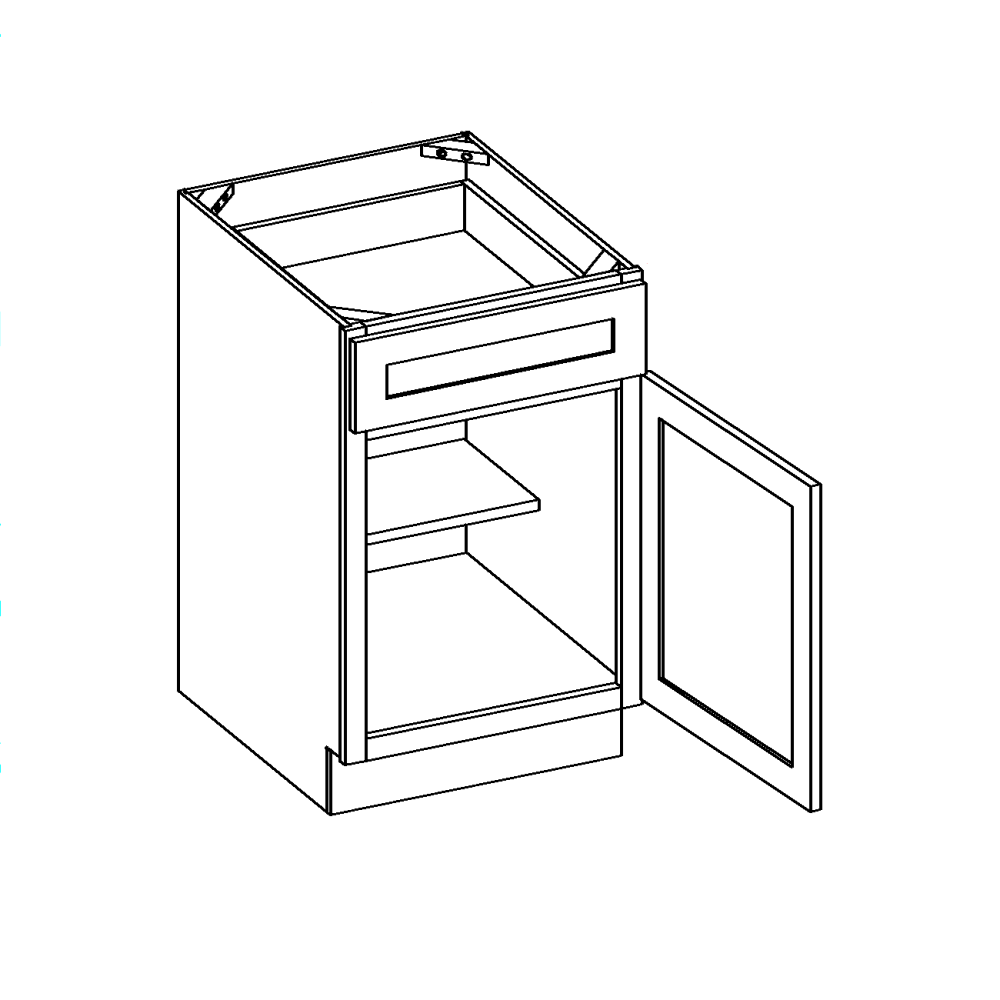 Devon-Walnut Vanity 1 Drawer 1 Door Base