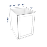 Smoky-Grey Assembled Base Cabinet 1 Door Full-Height