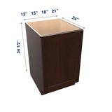 Espresso Assembled Base Cabinet 1 Door Full-Height