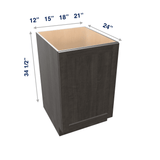 Smoky-Grey Assembled Base Cabinet 1 Door Full-Height