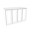 Smoky-Grey Assembled Base Cabinet 4 Door Full-Height 48" Wide