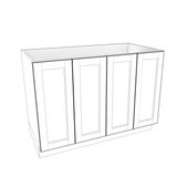 Smoky-Grey Assembled Base Cabinet 4 Door Full-Height 48" Wide
