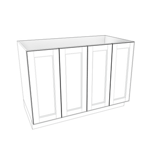 Smoky-Grey Assembled Base Cabinet 4 Door Full-Height 48" Wide