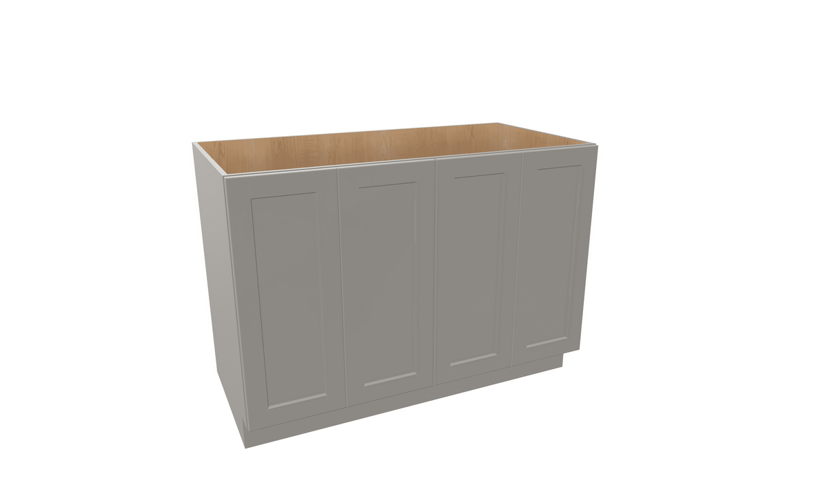 Misty-Grey Assembled Base Cabinet 4 Door Full-Height 48" Wide