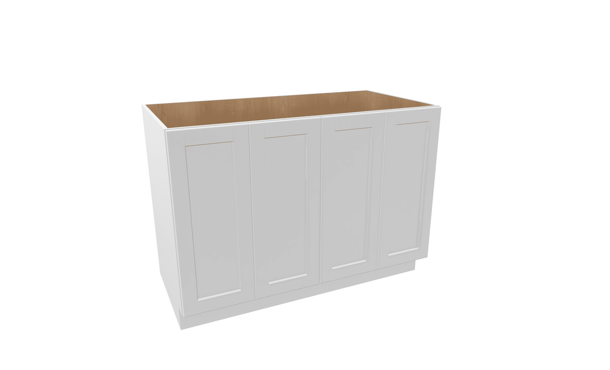 Luxor-White Assembled Base Cabinet 4 Door Full-Height 48" Wide