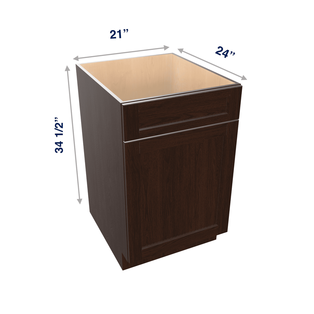 Espresso Assembled Base Cabinet Sink - 1 Door