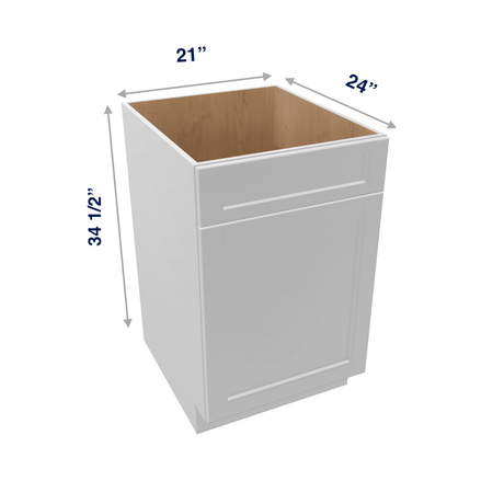 Luxor-White Assembled Base Cabinet Sink - 1 Door