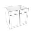 Smoky-Grey Assembled Base Cabinet Sink - 2 Doors