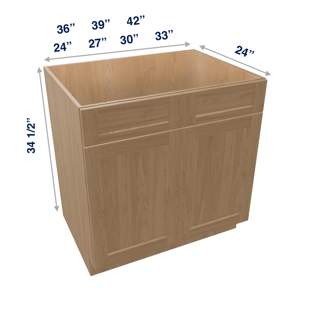 Harvest Assembled Base Cabinet Sink - 2 Doors