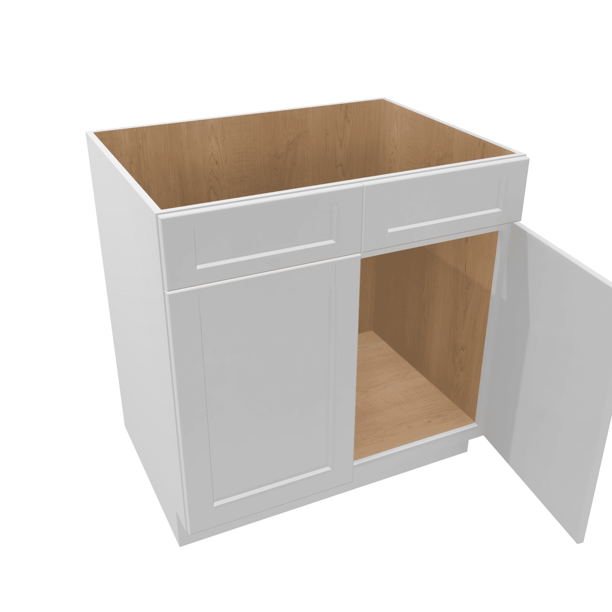 Luxor-White Assembled Base Cabinet Sink - 2 Doors