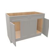 Misty-Grey Assembled Base Cabinet Sink - 4 Doors 48" - 60" Wide