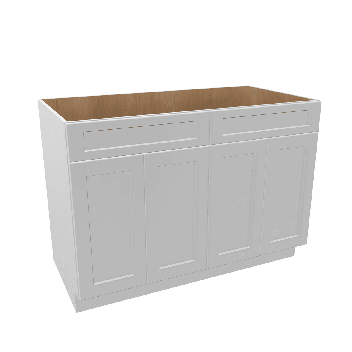 Luxor-White Assembled Base Cabinet Sink - 4 Doors 48" - 60" Wide