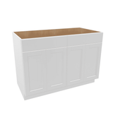 Luxor-White Assembled Base Cabinet Sink - 4 Doors 48" - 60" Wide