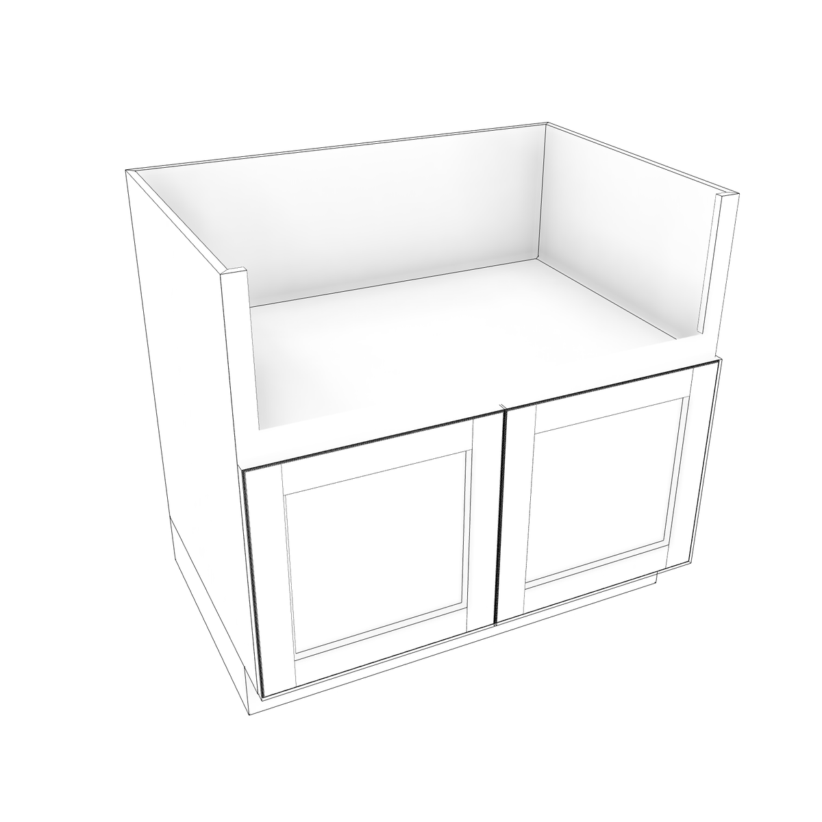 Smoky-Grey Assembled Base Cabinet Sink Base Farm Sink