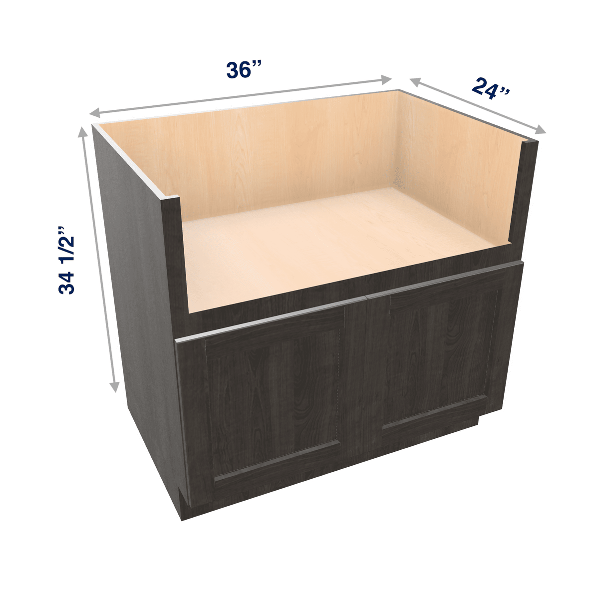 Smoky-Grey Assembled Base Cabinet Sink Base Farm Sink