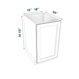 Smoky-Grey Assembled Base Cabinet Recycle / Trash Can Full Height Pullout 15" or 18" Wide