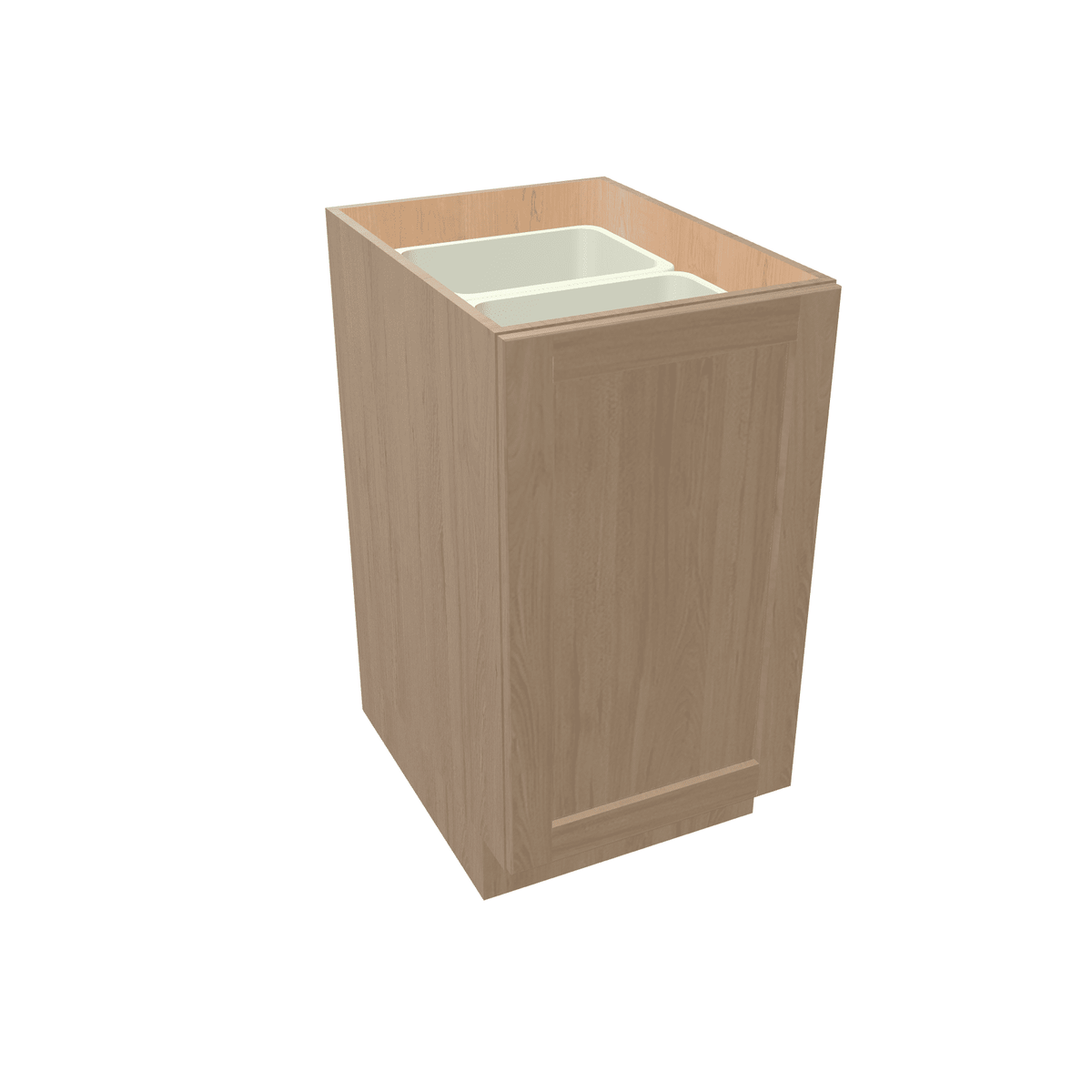 Harvest Assembled Base Cabinet Recycle / Trash Can Full Height Pullout 15" or 18" Wide
