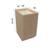 Harvest Assembled Base Cabinet Recycle / Trash Can Full Height Pullout 15" or 18" Wide