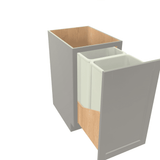 Misty-Grey Assembled Base Cabinet Recycle / Trash Can Full Height Pullout 15" or 18" Wide