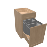 Harvest Assembled Base Cabinet Recycle Trash Can 1 Drawer Pullout 15" or 18" Wide