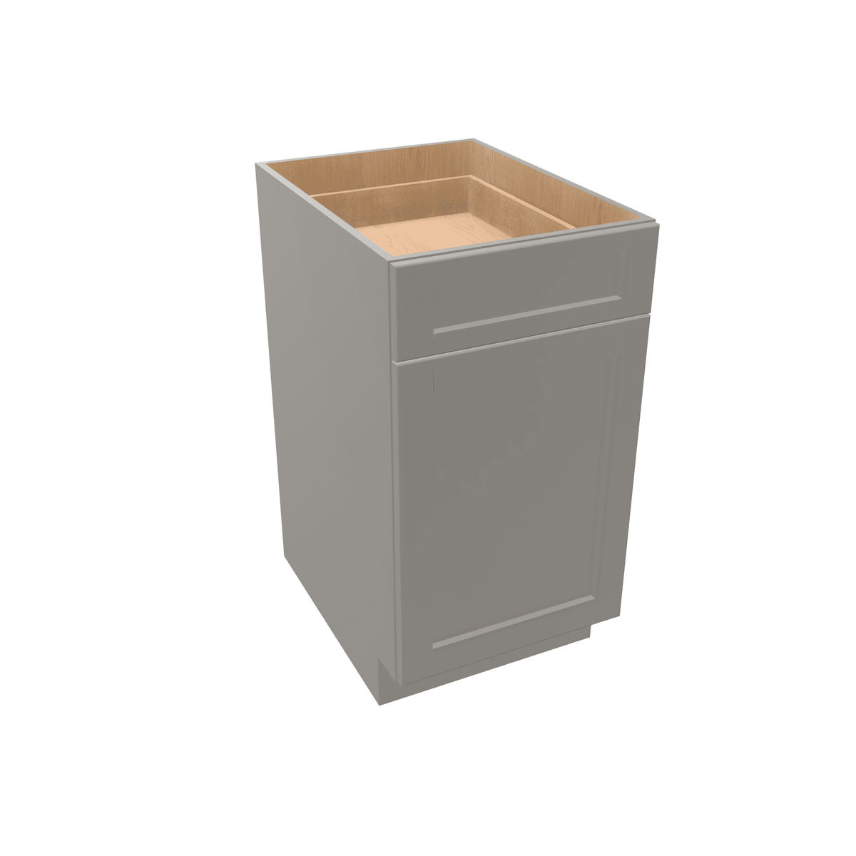 Misty-Grey Assembled Base Cabinet Recycle Trash Can 1 Drawer Pullout 15" or 18" Wide