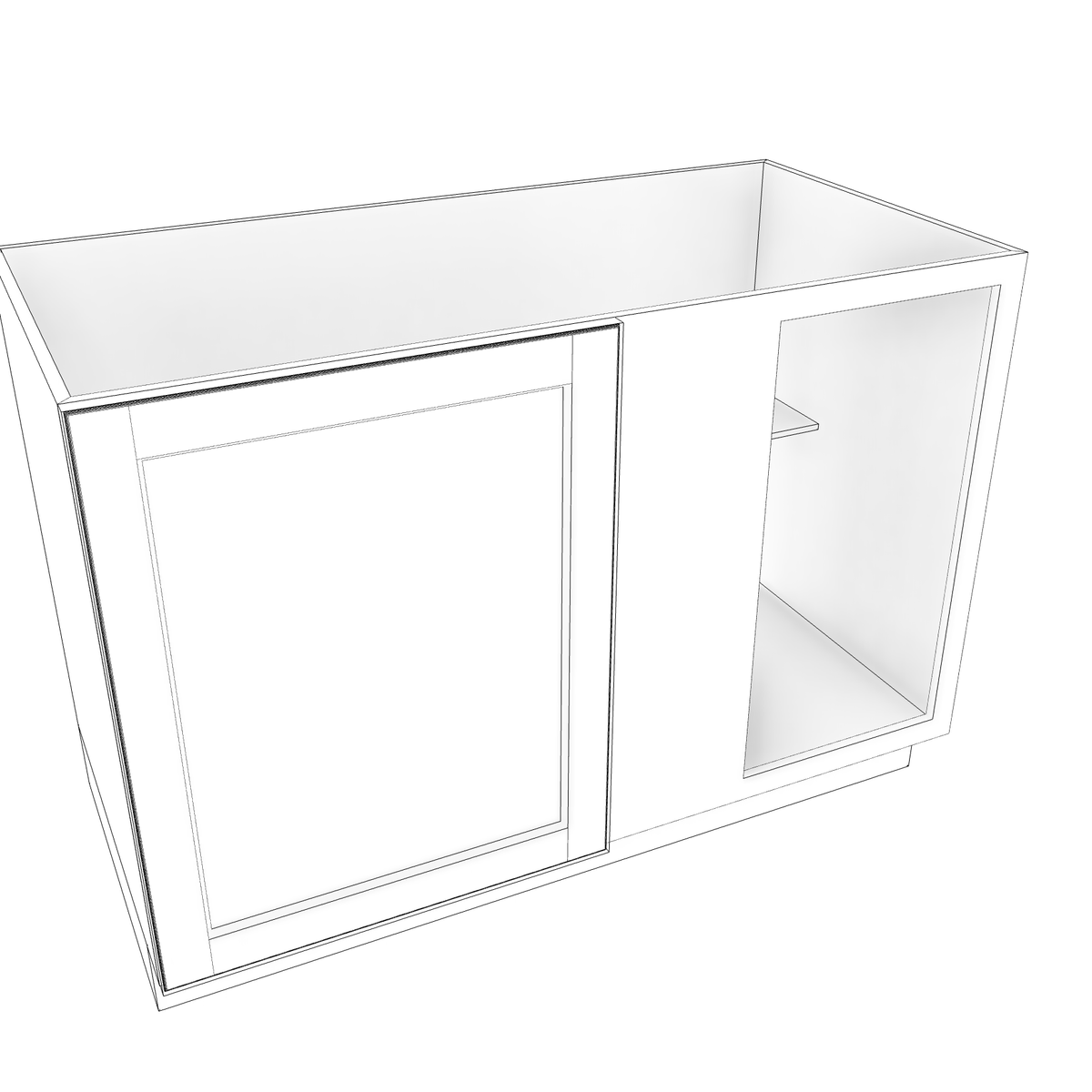 Smoky-Grey Assembled Base Cabinet Corner Blind Full Height