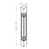 Shaker-Black: Accessory Square Decorative Leg